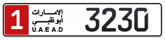 Abu Dhabi Plate number 1 3230 for sale on Numbers.ae
