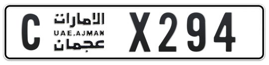 Ajman Plate number C X294 for sale on Numbers.ae