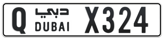 Q X324 - Plate numbers for sale in Dubai