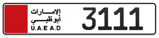 3111 - Plate numbers for sale in Abu Dhabi