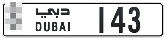  * 143 - Plate numbers for sale in Dubai