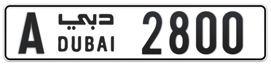 A 2800 - Plate numbers for sale in Dubai