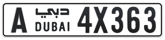 Dubai Plate number A 4X363 for sale on Numbers.ae