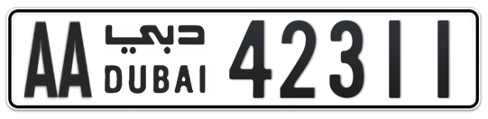 AA 42311 - Plate numbers for sale in Dubai