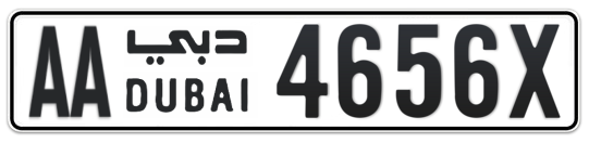 AA 4656X - Plate numbers for sale in Dubai