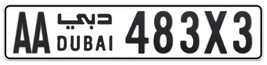 AA 483X3 - Plate numbers for sale in Dubai