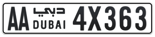 AA 4X363 - Plate numbers for sale in Dubai