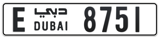E 8751 - Plate numbers for sale in Dubai