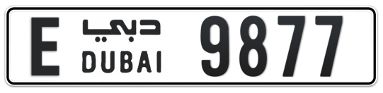 E 9877 - Plate numbers for sale in Dubai