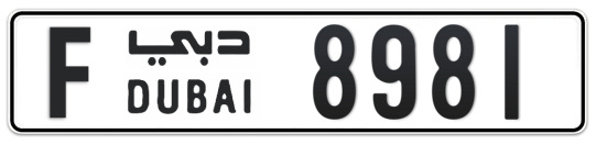 F 8981 - Plate numbers for sale in Dubai