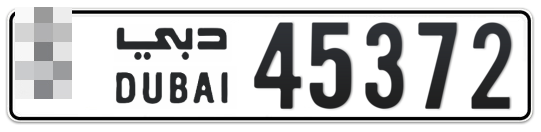  * 45372 - Plate numbers for sale in Dubai