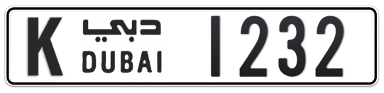 K 1232 - Plate numbers for sale in Dubai