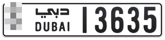  * 13635 - Plate numbers for sale in Dubai