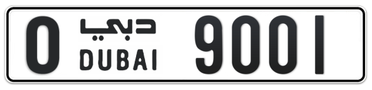 O 9001 - Plate numbers for sale in Dubai