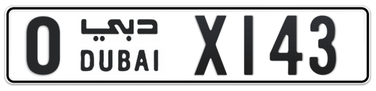 O X143 - Plate numbers for sale in Dubai