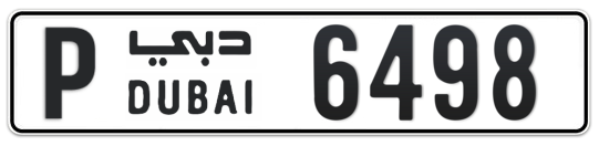 P 6498 - Plate numbers for sale in Dubai