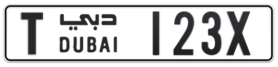 T 123X - Plate numbers for sale in Dubai