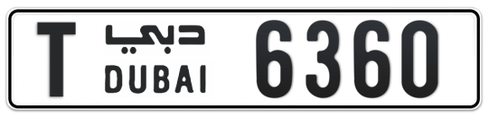 Dubai Plate number T 6360 for sale on Numbers.ae