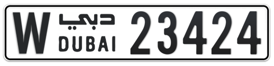 W 23424 - Plate numbers for sale in Dubai