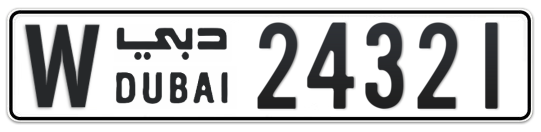 W 24321 - Plate numbers for sale in Dubai