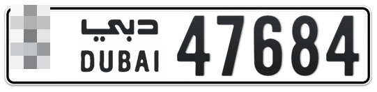  * 47684 - Plate numbers for sale in Dubai