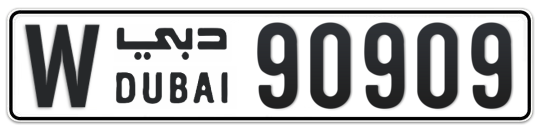 W 90909 - Plate numbers for sale in Dubai