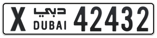 X 42432 - Plate numbers for sale in Dubai