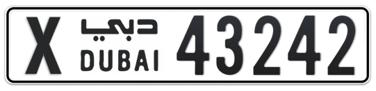 X 43242 - Plate numbers for sale in Dubai