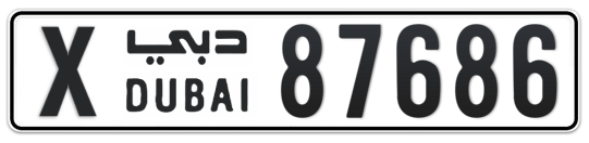 X 87686 - Plate numbers for sale in Dubai