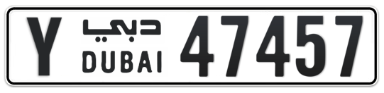 Y 47457 - Plate numbers for sale in Dubai