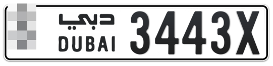  * 3443X - Plate numbers for sale in Dubai