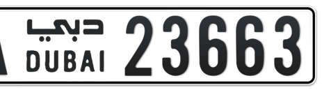 Dubai Plate number A 23663 for sale - Short layout, Сlose view