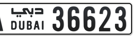 Dubai Plate number A 36623 for sale - Short layout, Сlose view