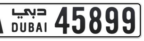 Dubai Plate number A 45899 for sale - Short layout, Сlose view