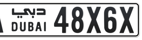 Dubai Plate number A 48X6X for sale - Short layout, Сlose view