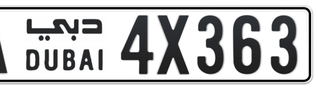 Dubai Plate number A 4X363 for sale - Short layout, Сlose view