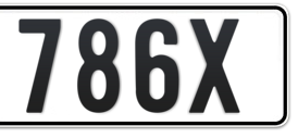 Dubai Plate number  * 786X for sale - Short layout, Сlose view