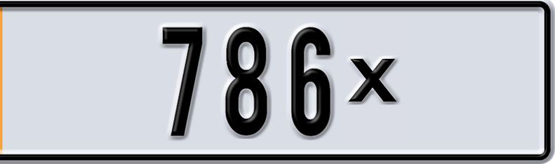 Dubai Plate number  * 786X for sale - Short layout, Dubai logo, Сlose view