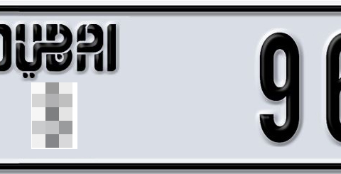 Dubai Plate number  * 96668 for sale - Short layout, Dubai logo, Сlose view