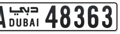 Dubai Plate number AA 48363 for sale - Short layout, Сlose view