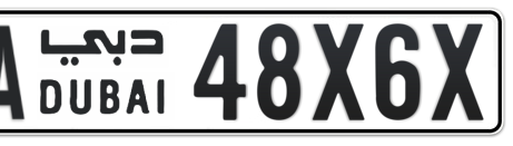 Dubai Plate number AA 48X6X for sale - Short layout, Сlose view