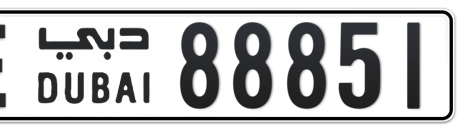 Dubai Plate number E 88851 for sale - Short layout, Сlose view