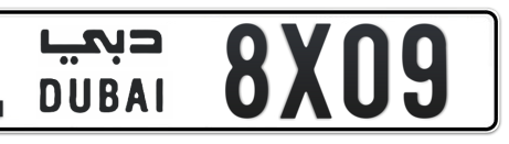 Dubai Plate number L 8X09 for sale - Short layout, Сlose view