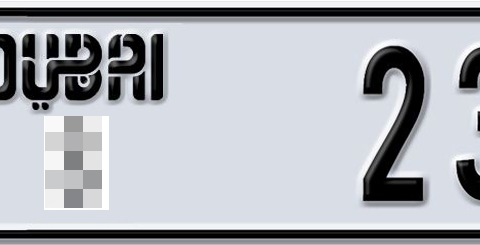 Dubai Plate number  * 23302 for sale - Short layout, Dubai logo, Сlose view