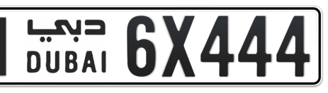 Dubai Plate number N 6X444 for sale - Short layout, Сlose view