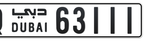 Dubai Plate number Q 63111 for sale - Short layout, Сlose view