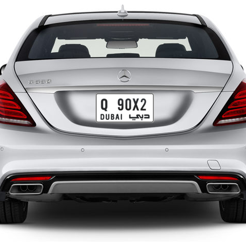 Dubai Plate number Q 90X2 for sale - Short layout, Сlose view