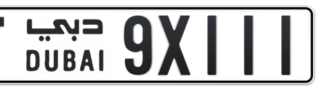 Dubai Plate number T 9X111 for sale - Short layout, Сlose view