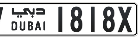 Dubai Plate number V 1818X for sale - Short layout, Сlose view
