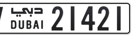 Dubai Plate number V 21421 for sale - Short layout, Сlose view